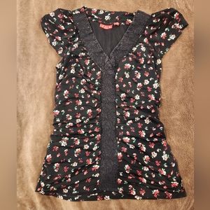 Ruched Elle floral blouse